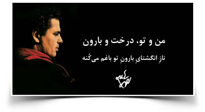 احمد شاملو من و تو درخت و بارون